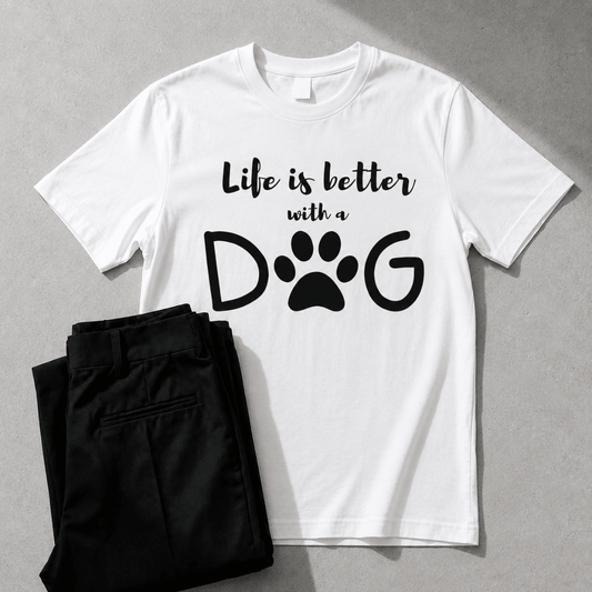 Life Is Better With a Dog T-Shirt – Cute Dog Lover Graphic Tee | Pet Parent Gift - Zen Street
