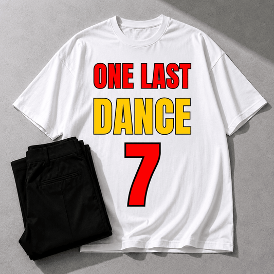 One Last Dance 7 | Football Number Graphic Tee | Unisex Oversized | Zen Street - Zen Street