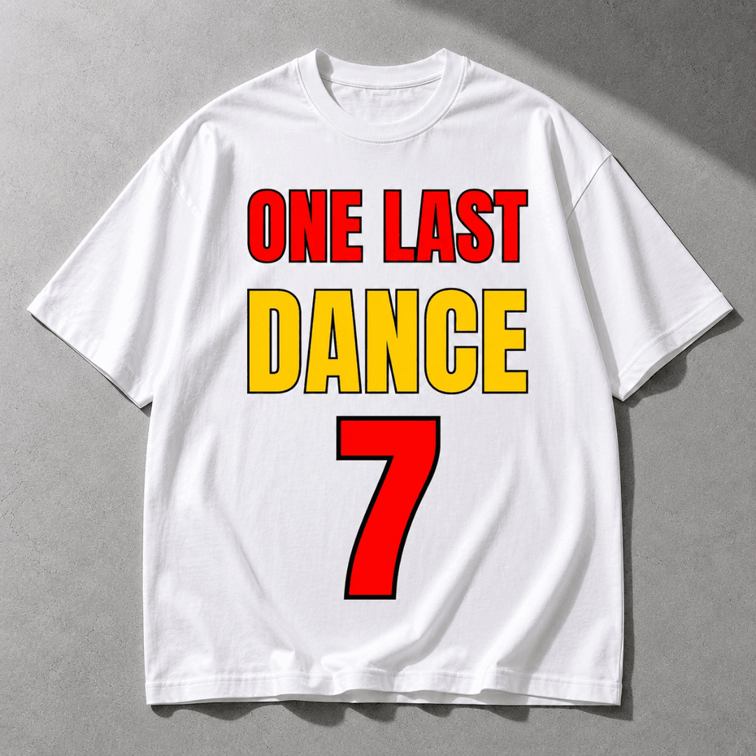 One Last Dance 7 | Football Number Graphic Tee | Unisex Oversized | Zen Street