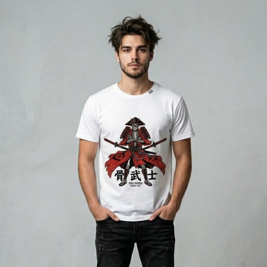 Bushido Soul: Streetwear Graphic T-Shirt – Red Samurai